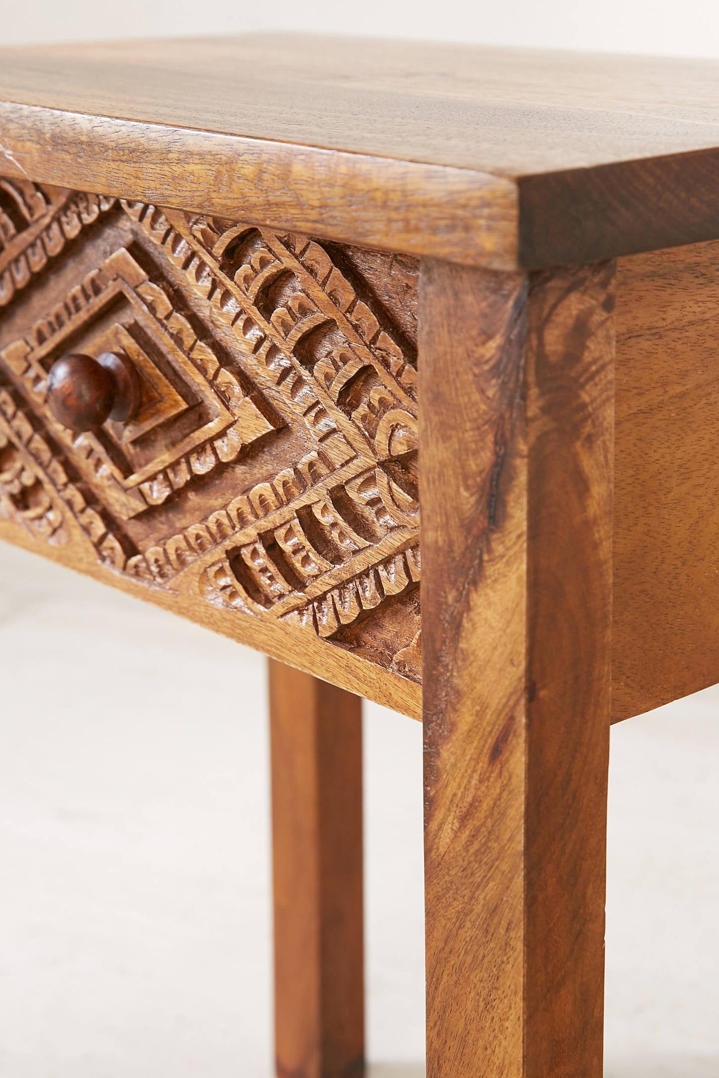 Solid Wood Bedside Tables In Honey Finish