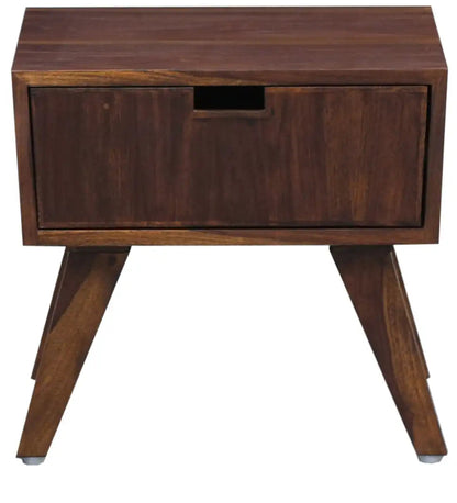 Solid Wood Bedside Tables In Dark Brown Finish