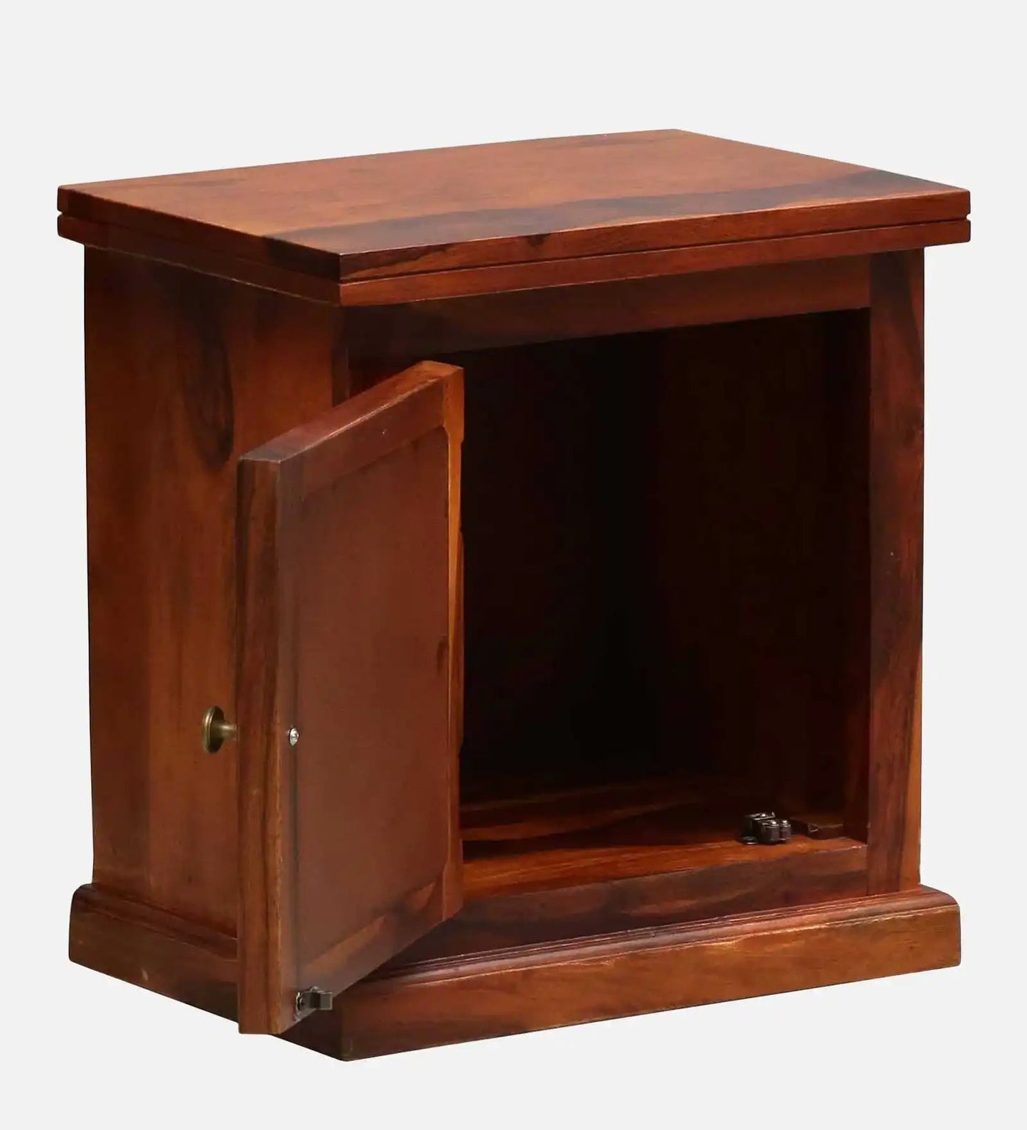 Solid Wood Bedside Tables In Honey Finish