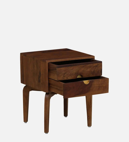 Solid Wood Bedside Tables In Teak Finish