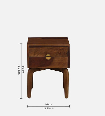 Solid Wood Bedside Tables In Teak Finish