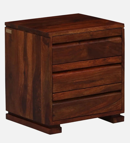 Solid Wood Bedside Tables In Honey Finish