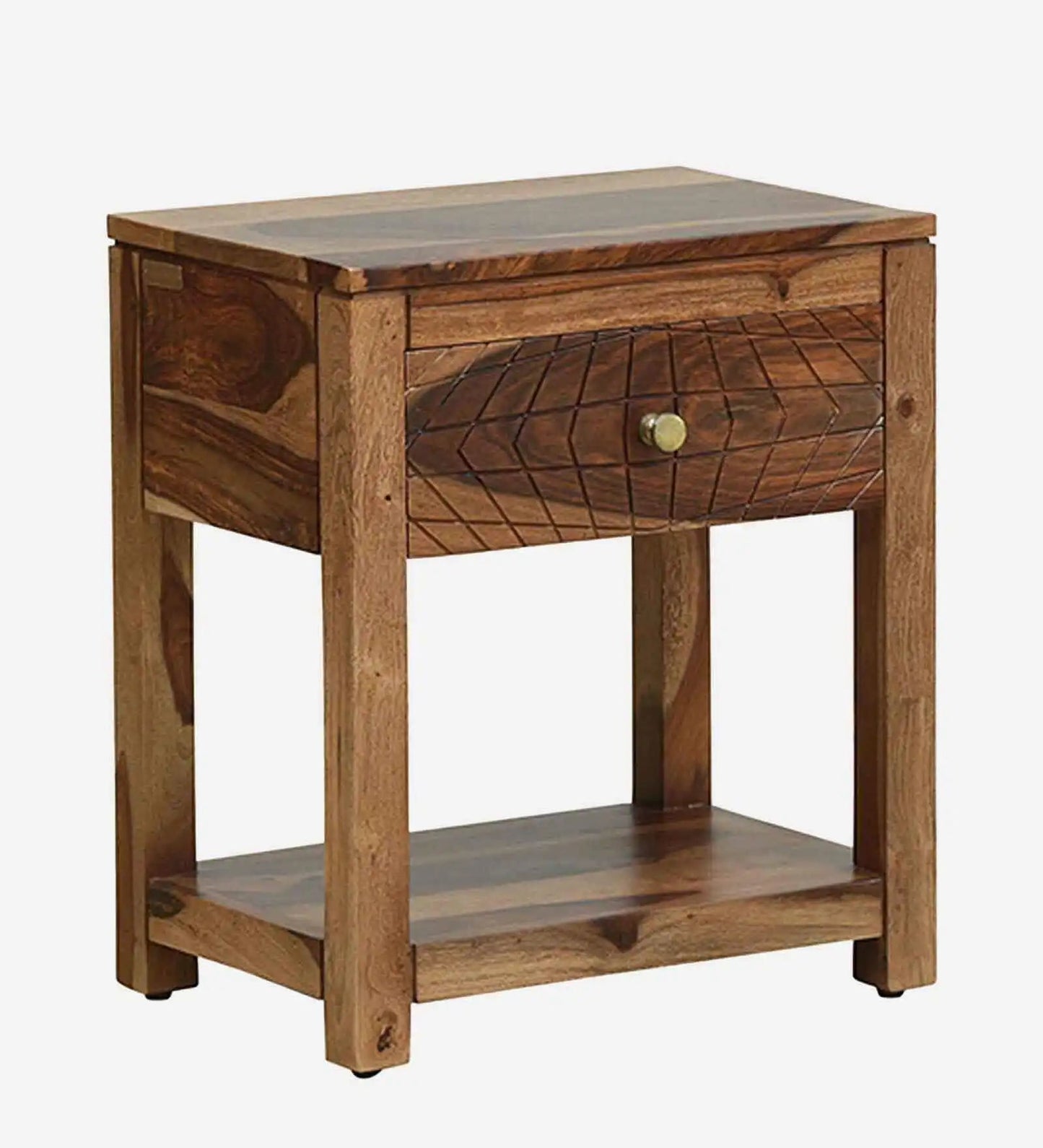 Solid Wood Bedside Tables In Natural Finish