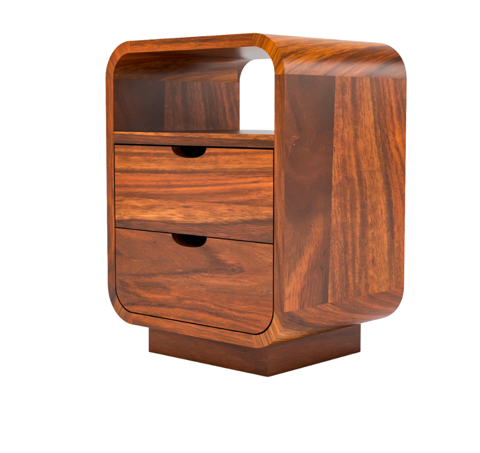 Solid Wood Bedside Tables In Honey Finish