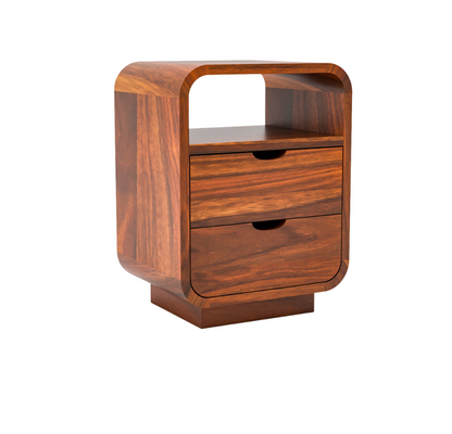 Solid Wood Bedside Tables In Honey Finish