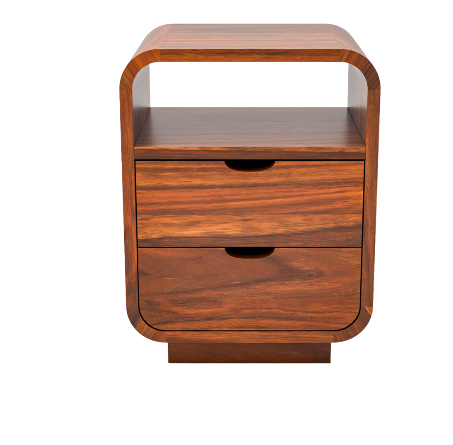 Solid Wood Bedside Tables In Honey Finish