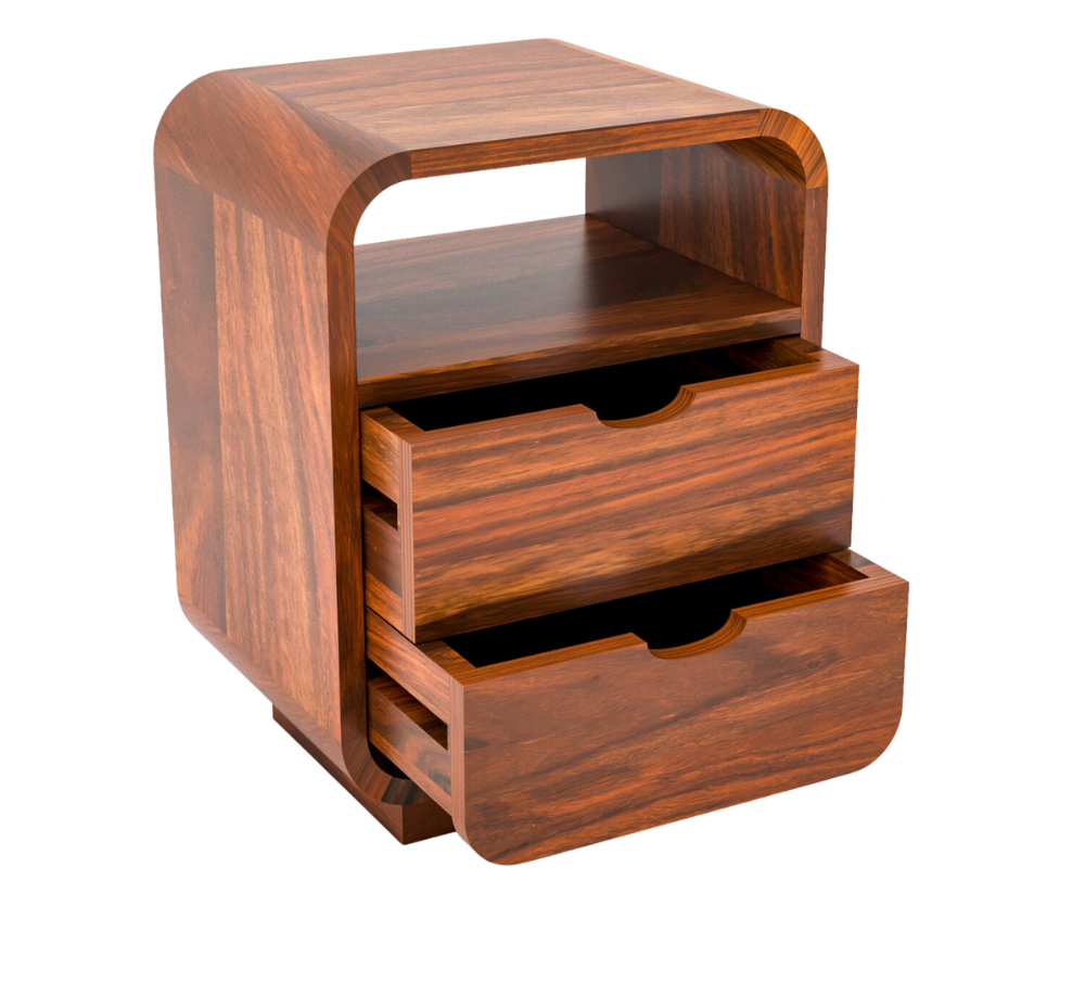 Solid Wood Bedside Tables In Honey Finish