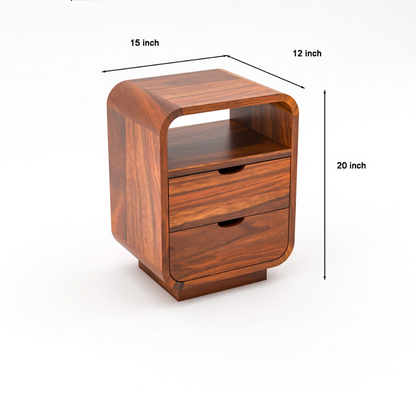 Solid Wood Bedside Tables In Honey Finish