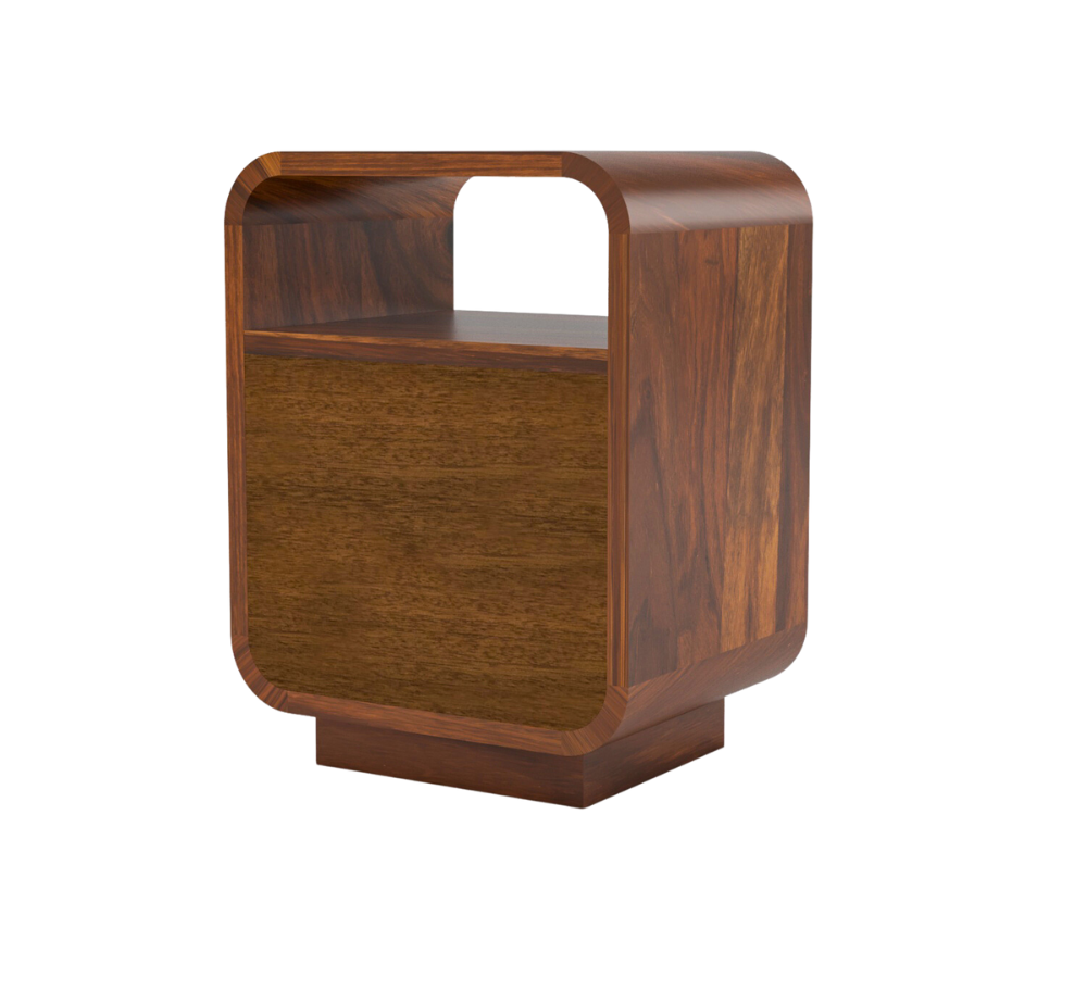 Solid Wood Bedside Tables In Honey Finish