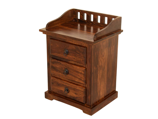 Solid Wood Bedside Tables In Honey Finish