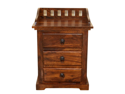 Solid Wood Bedside Tables In Honey Finish