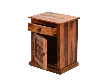 Solid Wood Bedside Tables In Honey Finish