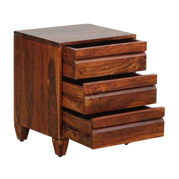 Solid Wood Bedside Tables In Honey Oak Finish