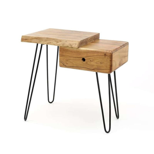 Solid Wood Bedside Tables In Natural Finish