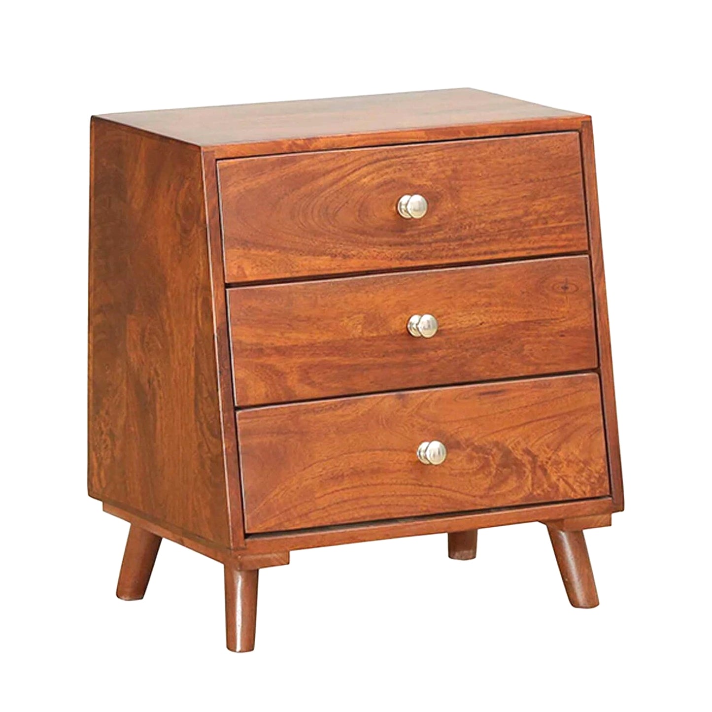 Solid Wood Bedside Tables In Honey Oak Finish