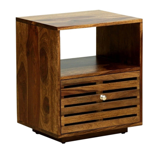 Solid Wood Bedside Tables In Teak Finish