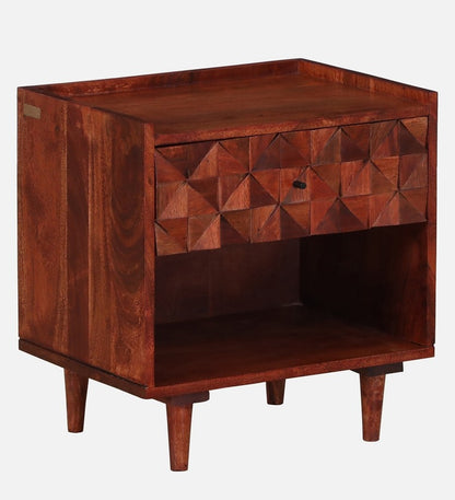 Solid Wood Bedside Tables In Honey Oak Finish