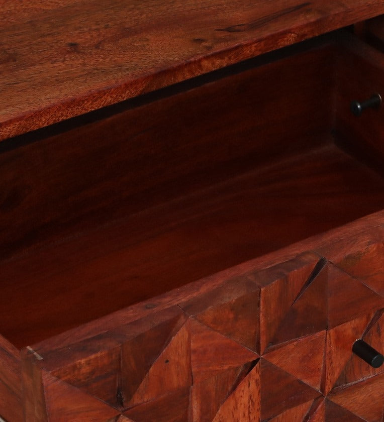 Solid Wood Bedside Tables In Honey Oak Finish