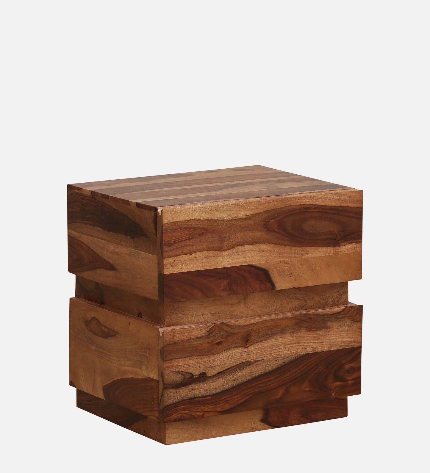 Solid Wood Bedside Tables In Rustic Teak Finish