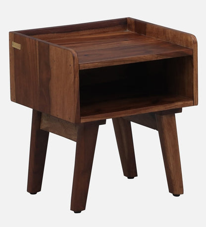 Solid Wood Bedside Tables In Rustic Teak Finish