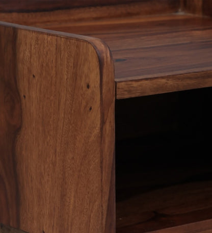 Solid Wood Bedside Tables In Rustic Teak Finish