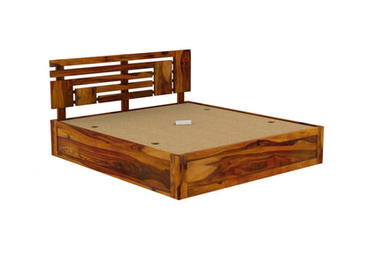 Solid Wood King Bed In Teak Finish