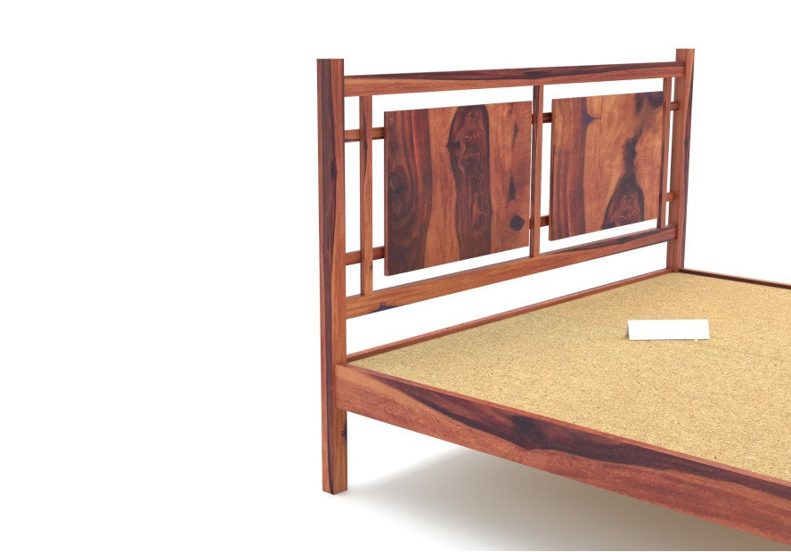 Solid Wood King Bed In Rosewood Finish