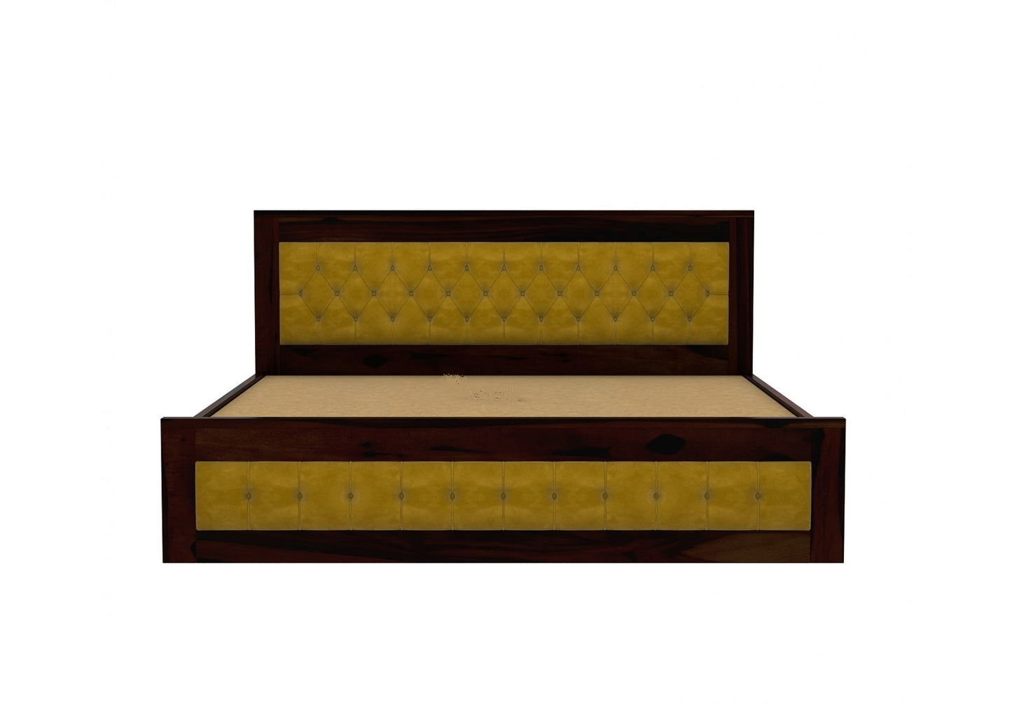 Solid Wood King Bed In Walnut Finish