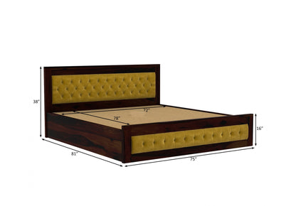 Solid Wood King Bed In Walnut Finish