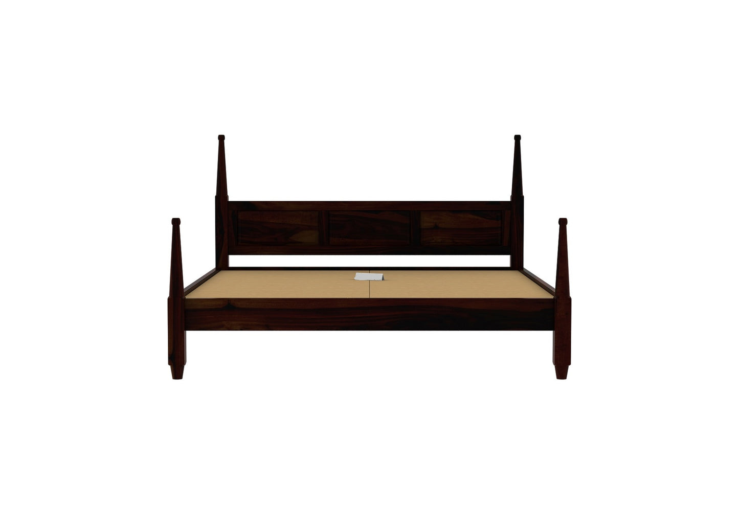 Solid Wood King Bed In Walnut Finish