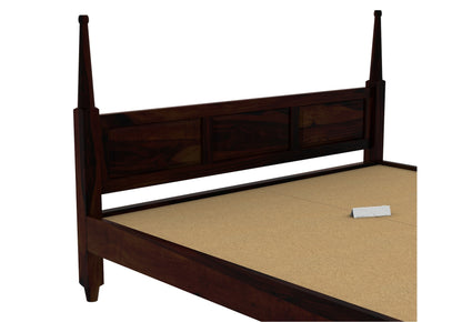 Solid Wood King Bed In Walnut Finish