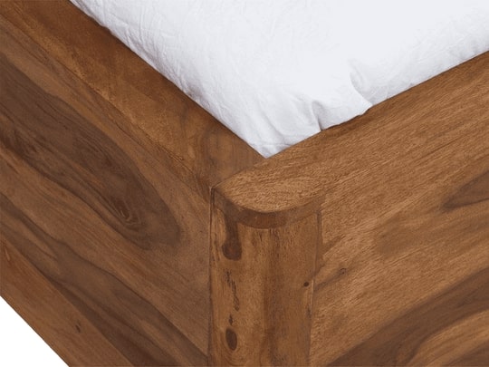 Solid Wood Queen Bed In Honey Finish