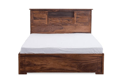 Solid Wood Queen Bed In Honey Finish