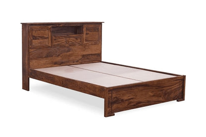 Solid Wood Queen Bed In Honey Finish