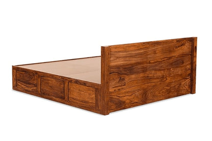 Solid Wood Queen Bed In Honey Finish