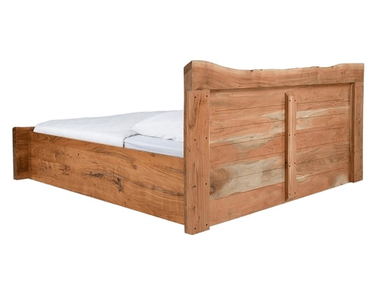 Solid Wood Queen Bed In Rich Stone Finish