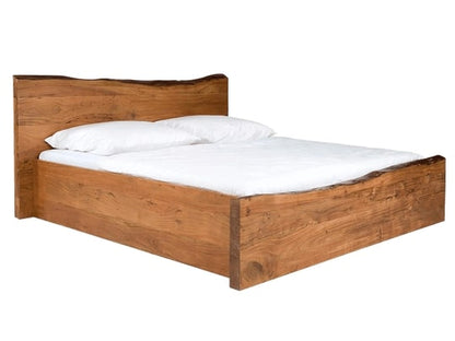 Solid Wood Queen Bed In Rich Stone Finish