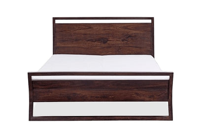 Solid Wood Queen Bed In Walnut Finish