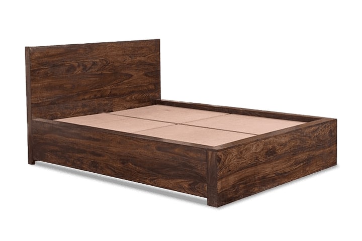 Solid Wood Queen Bed In Walnut Finish