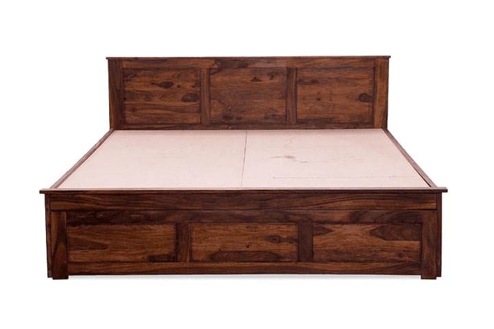 Solid Wood Queen Bed In Honey Finish