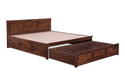 Solid Wood Queen Bed In Honey Finish