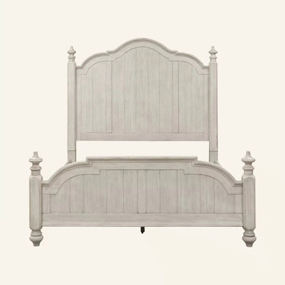 Solid Wood King Bed In White Finish