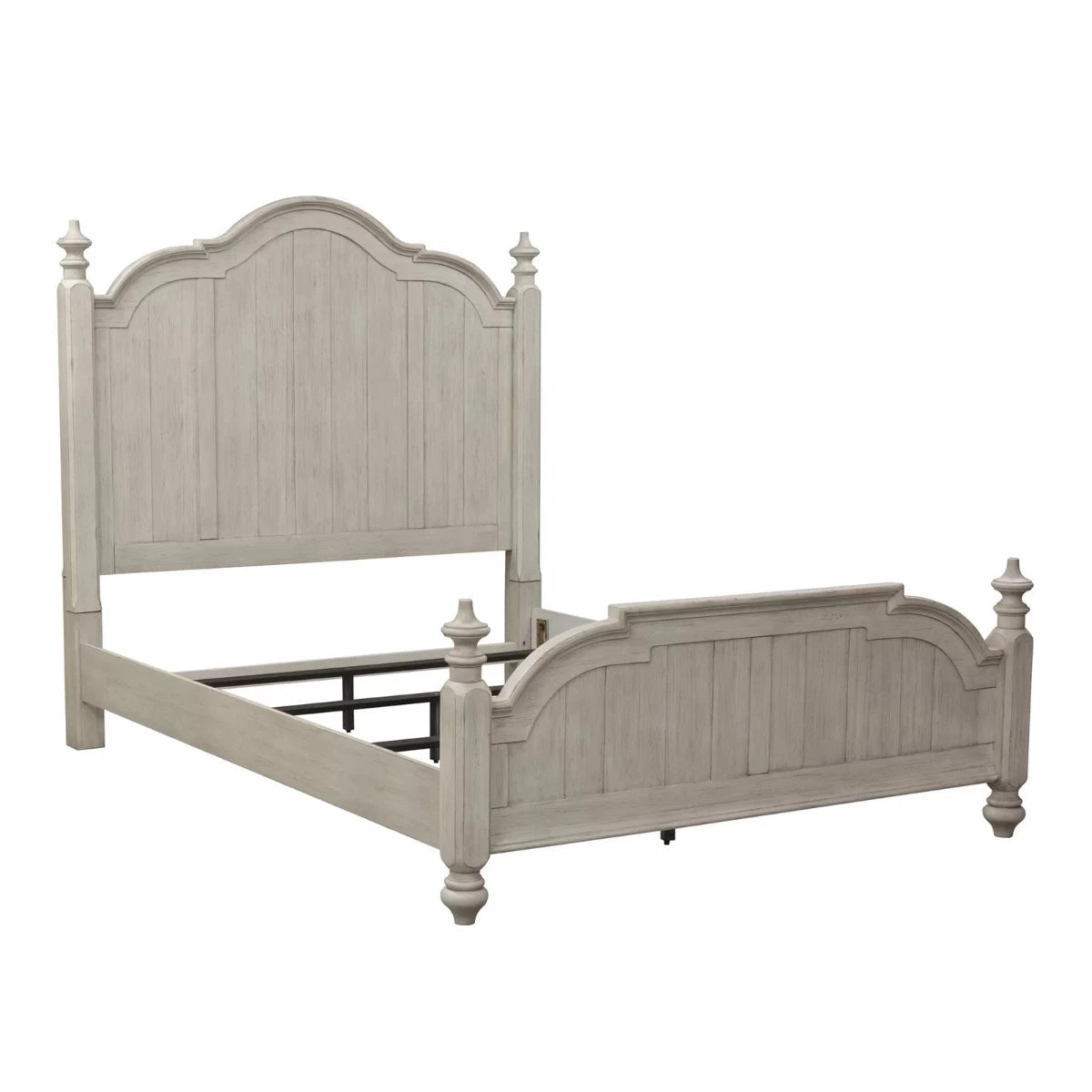 Solid Wood King Bed In White Finish