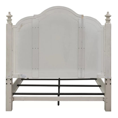 Solid Wood King Bed In White Finish