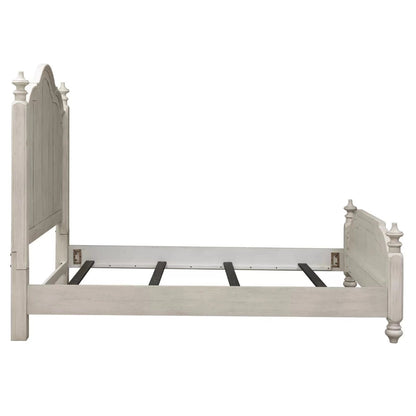 Solid Wood King Bed In White Finish