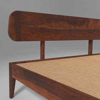 Solid Wood King Bed In Honey Finish