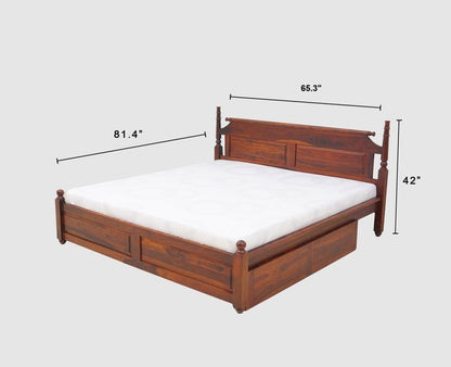 Solid Wood Queen Bed In Maple Finish