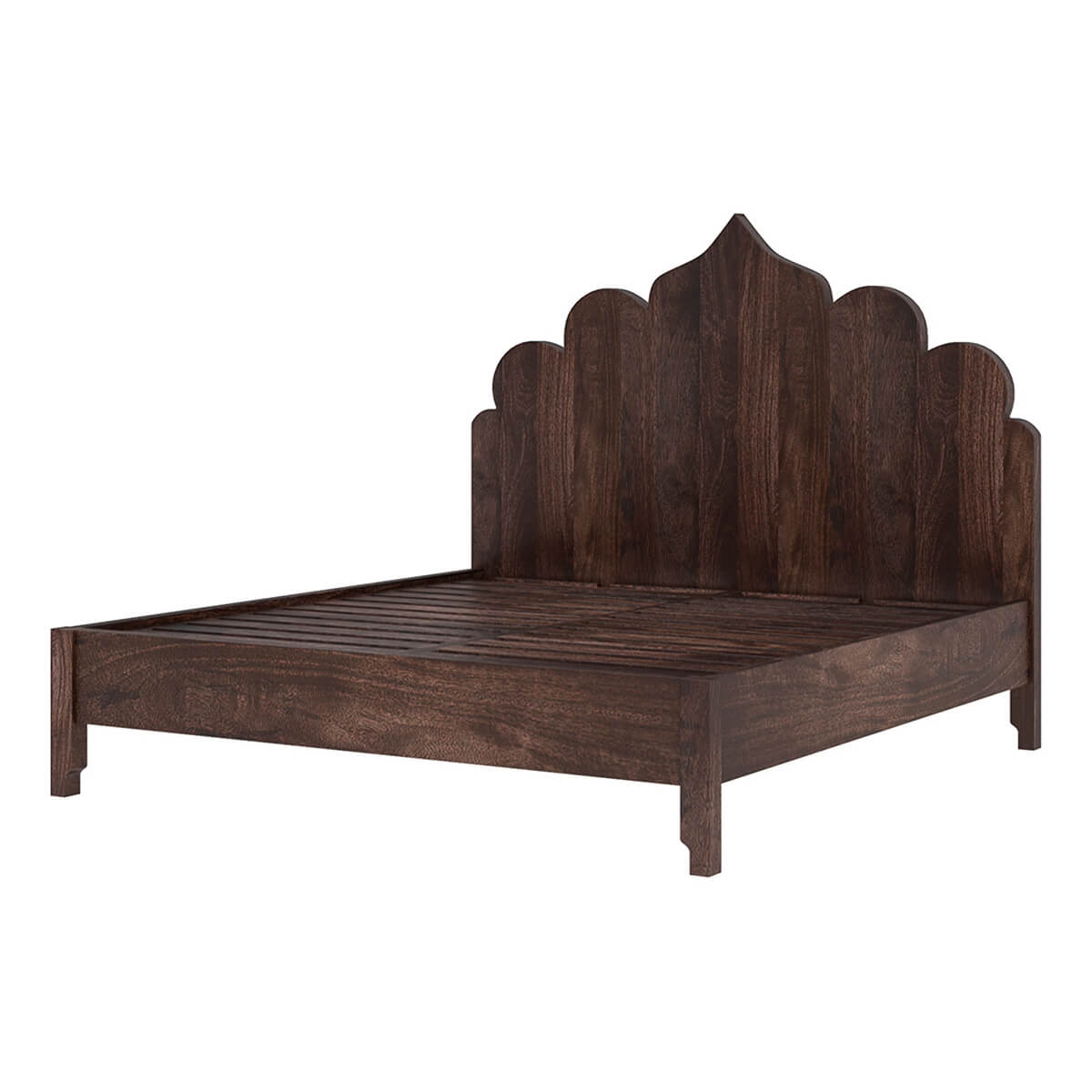 Solid Wood King Bed In Espresso Finish