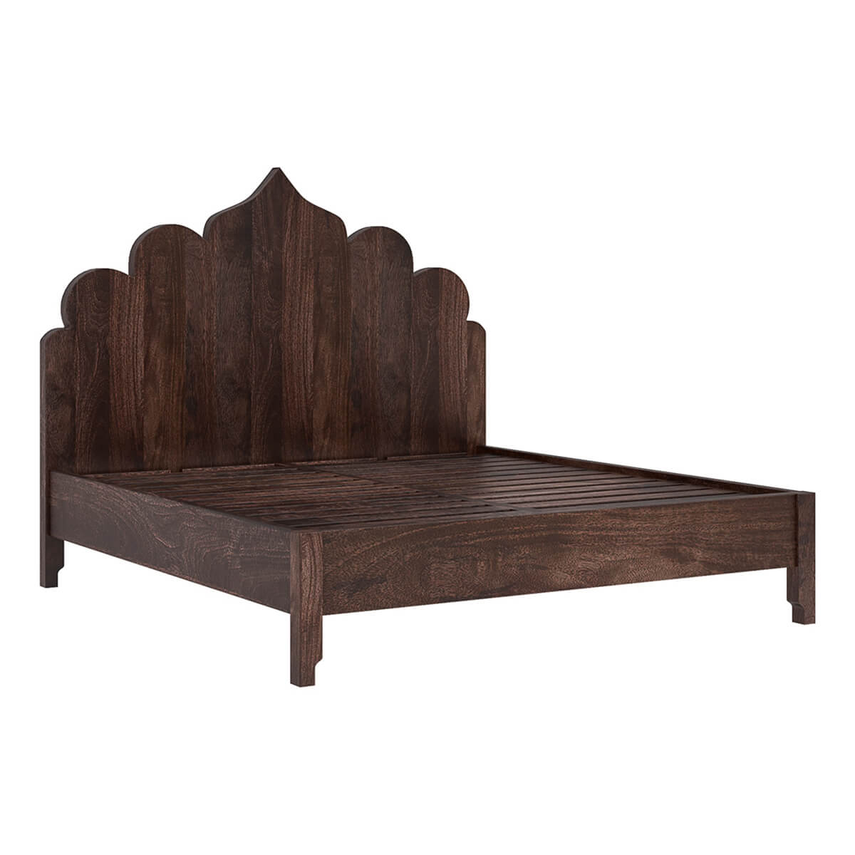 Solid Wood King Bed In Espresso Finish