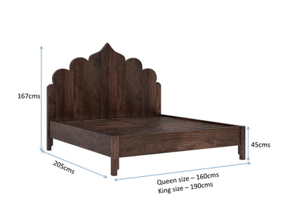 Solid Wood King Bed In Espresso Finish